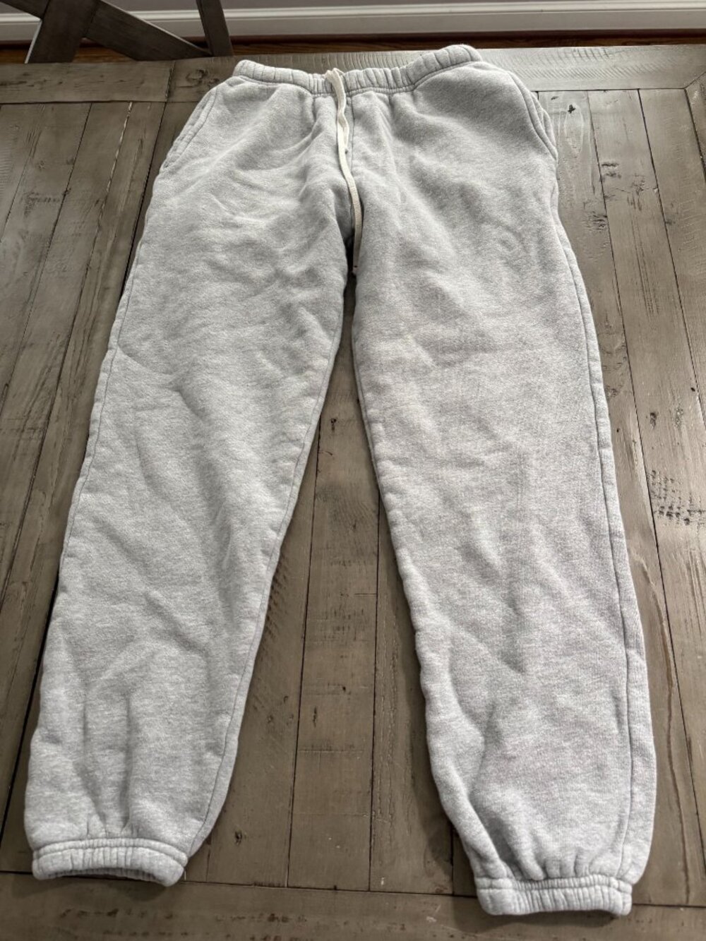 LES TIEN Classic Heavyweight Sweatpants Heather Grey Size XS